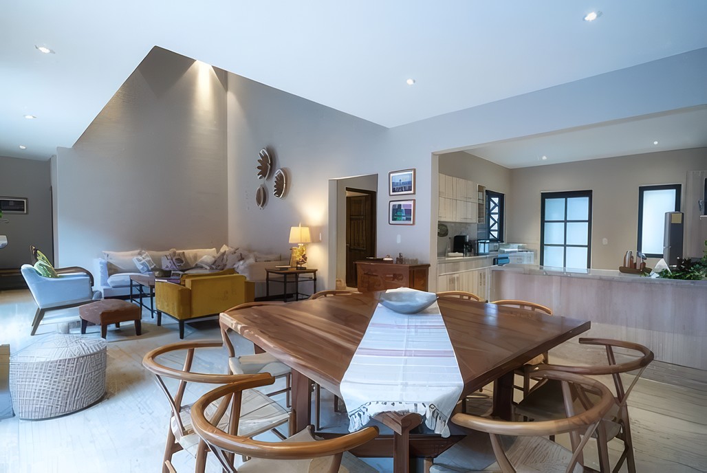 Casa El Paraíso · sala, comedor y cocina